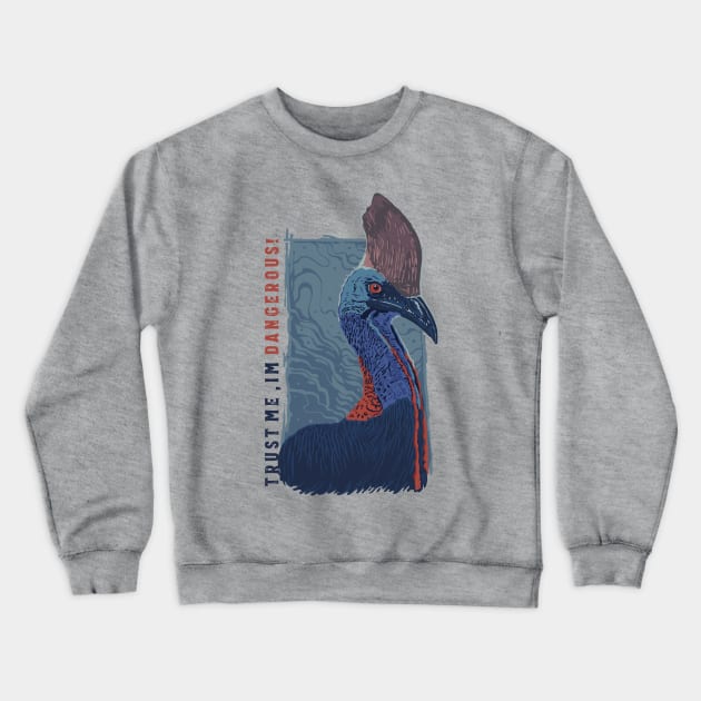 exotic cassowary bird illustration Crewneck Sweatshirt by Mako Design 